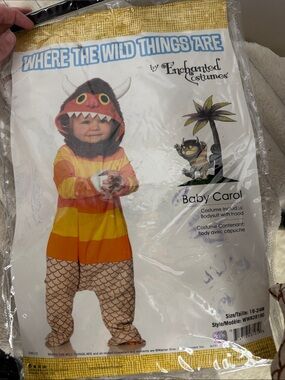 Where The Wild Things Are Baby Costume - Orange & Yellow Stripes 18-24M